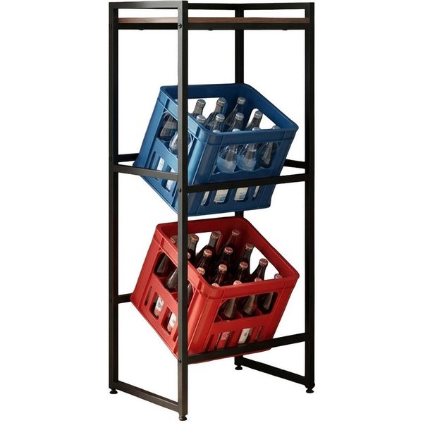 relaxdays Kastenständer Getränkekistenregal mit Ablage, 1-tlg., 47 cm breit