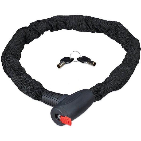 relaxdays Kettenschloss SECURE 100cm (3-tlg)