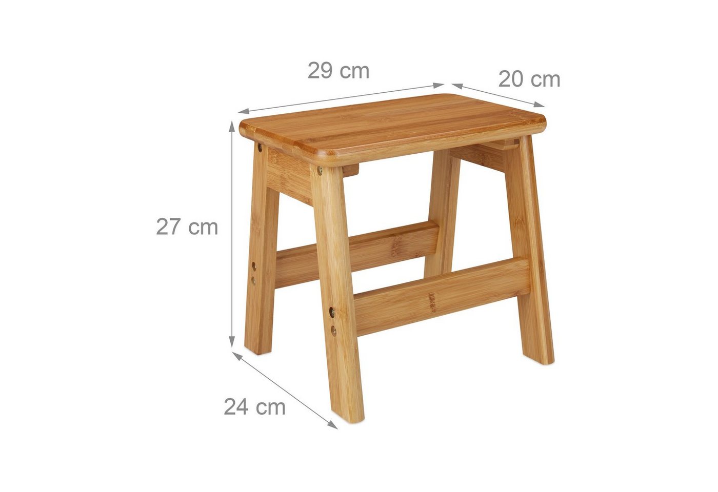 relaxdays Kinderhocker Fußbank RUSTICO (1 St) – Bild 2 von 5