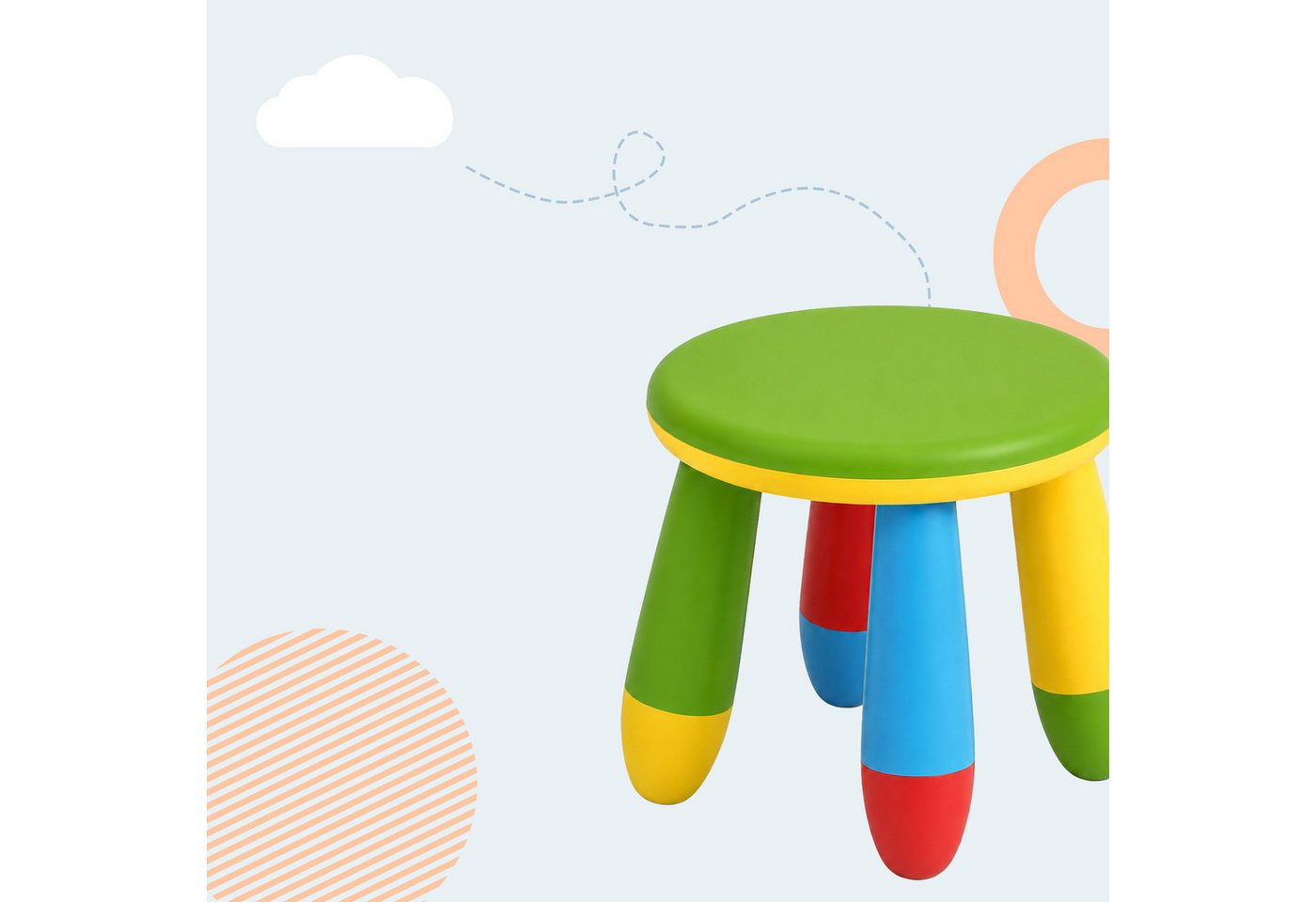 relaxdays Kinderhocker Pflegeleichter Kinderhocker (1 St), A – Bild 3 von 5