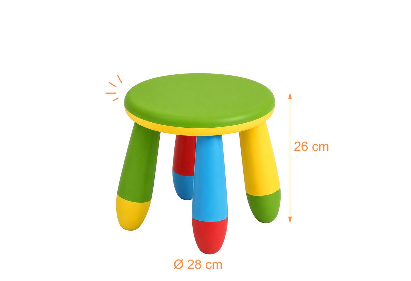 relaxdays Kinderhocker Pflegeleichter Kinderhocker (1 St), A – Bild 4 von 5