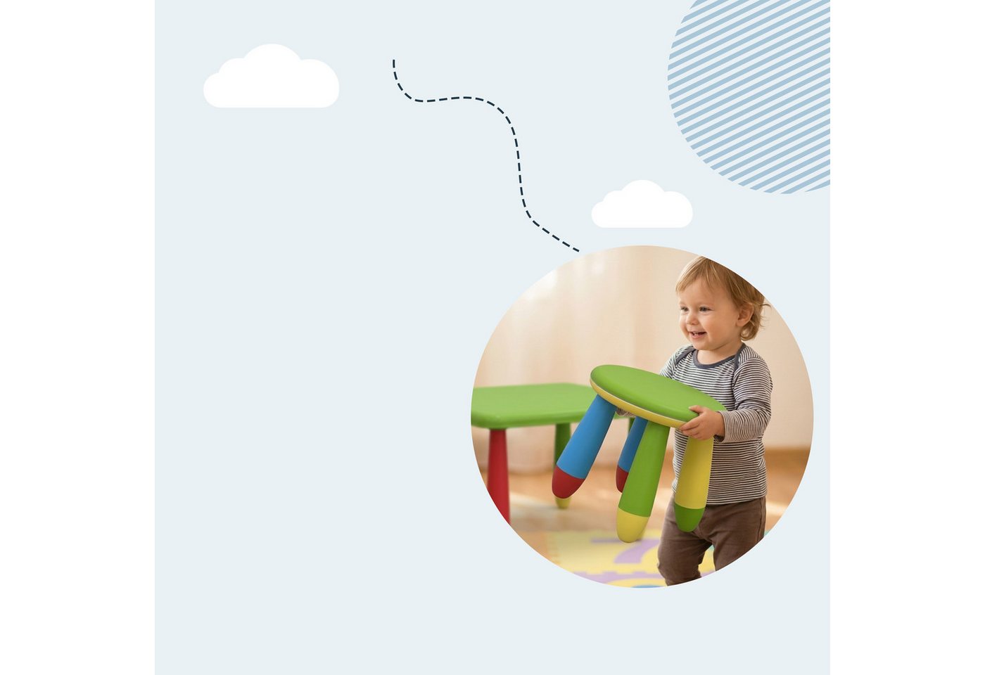 relaxdays Kinderhocker Pflegeleichter Kinderhocker (1 St), A – Bild 5 von 5