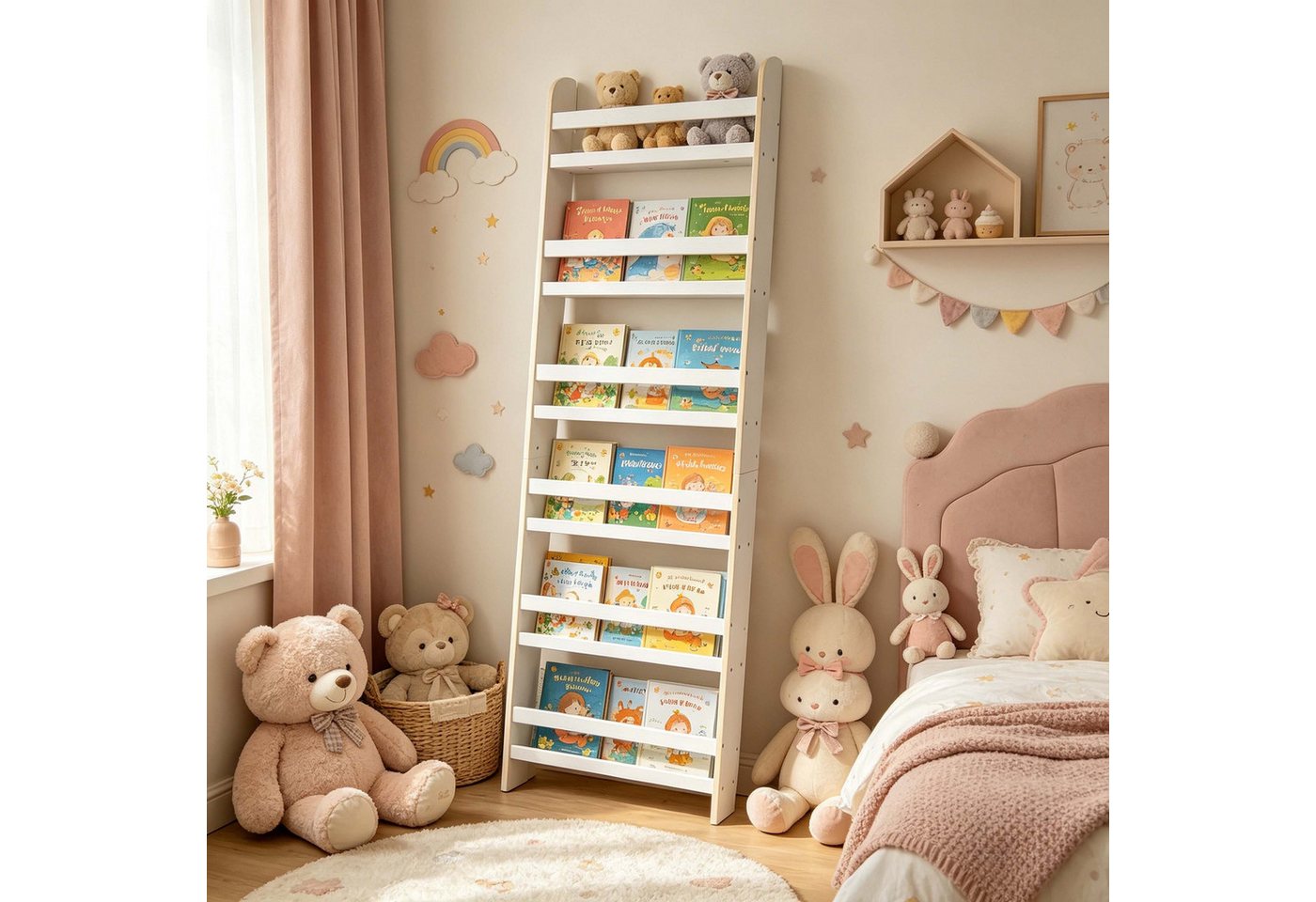 relaxdays Kinderregal Bücherregal Kinder 2 m, 1-tlg. – Bild 2 von 5
