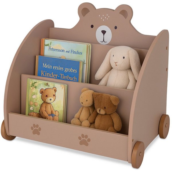 relaxdays Kinderregal Bücherregal Kinder Bär-Design, 1-tlg.
