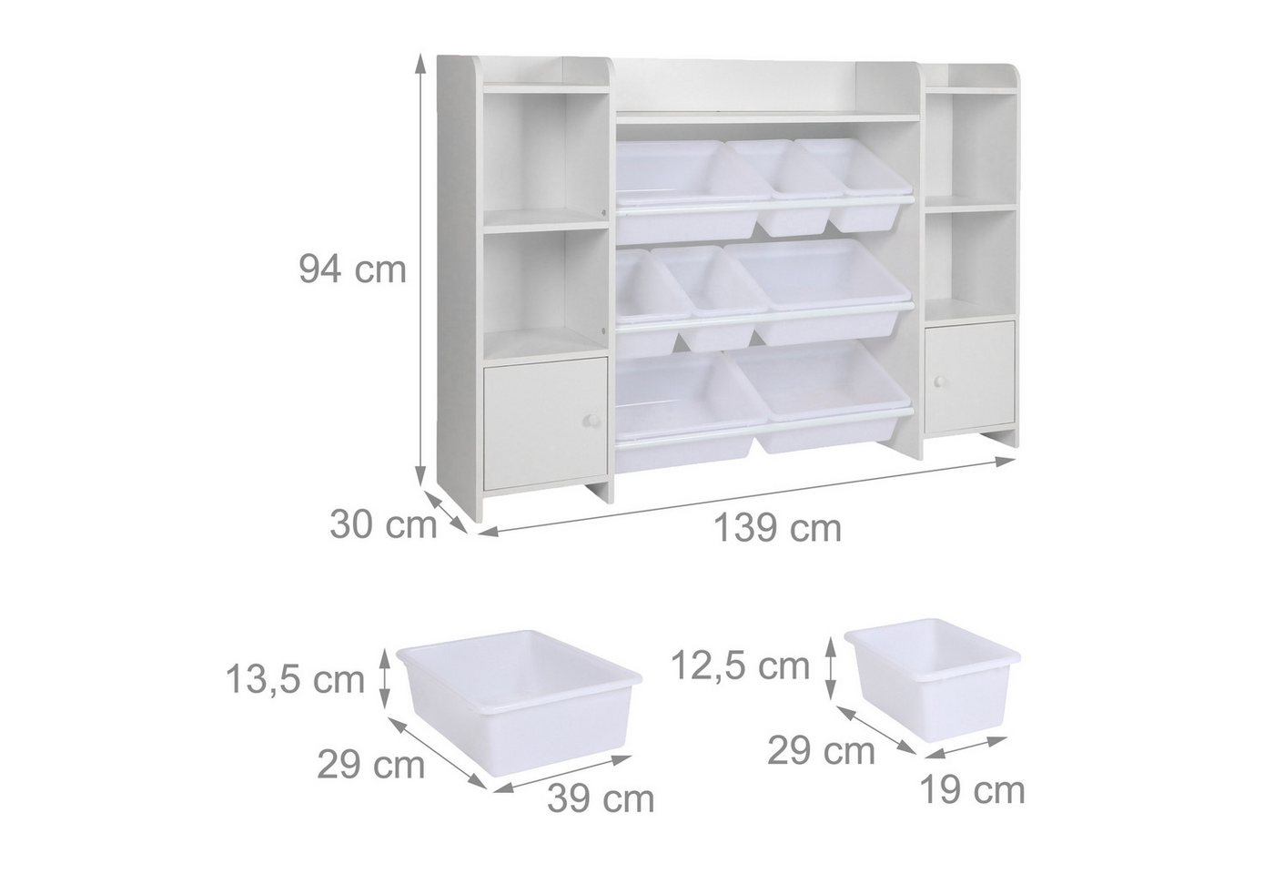 relaxdays Kinderregal groß mit Boxen, 1-tlg., weiß – Bild 4 von 5