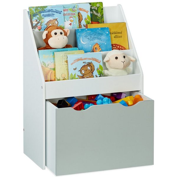 relaxdays Kinderregal mit Spielzeugkiste, 1-tlg.