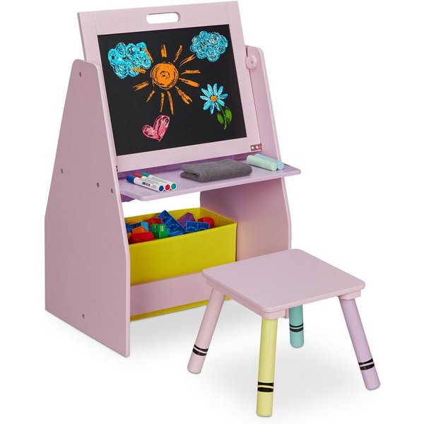 relaxdays Kinderregal mit Tafel, 2-tlg.