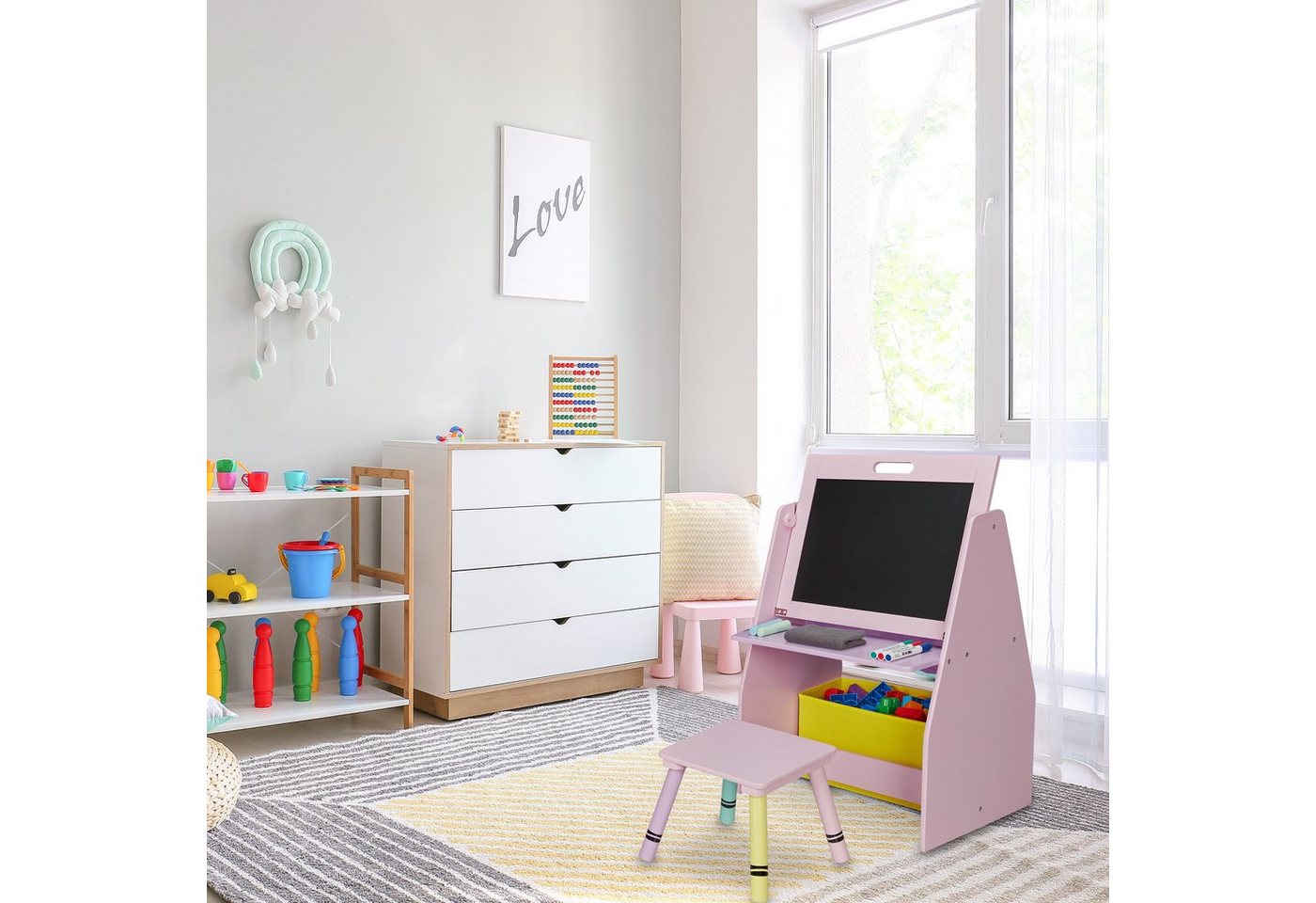 relaxdays Kinderregal mit Tafel, 2-tlg. – Bild 2 von 5