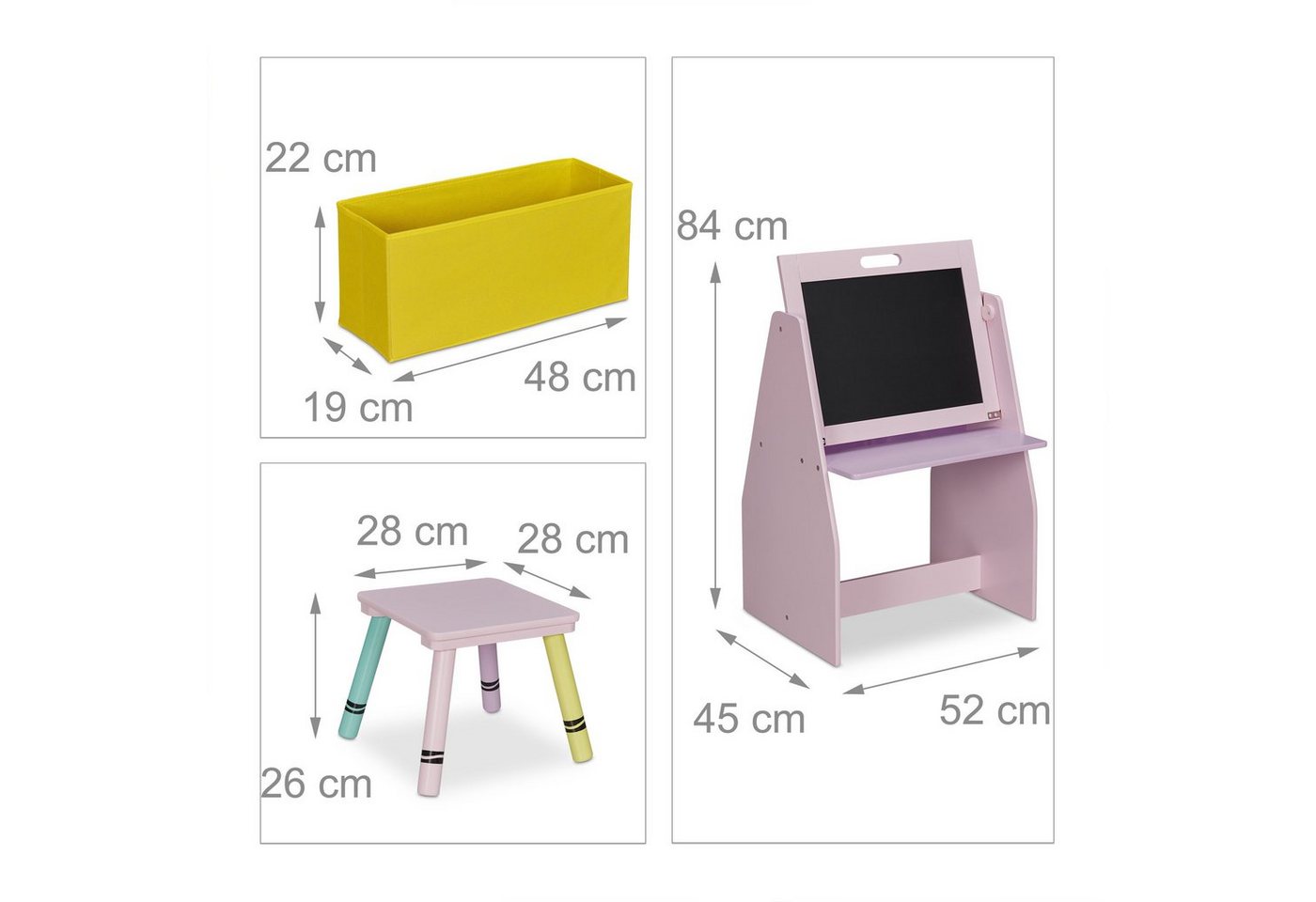 relaxdays Kinderregal mit Tafel, 2-tlg. – Bild 4 von 5