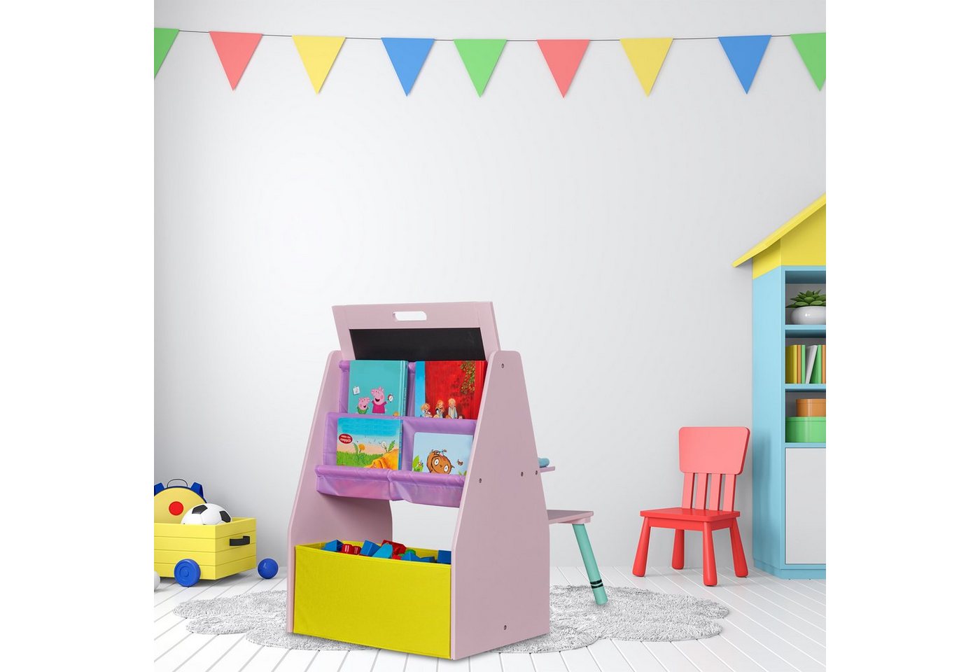 relaxdays Kinderregal mit Tafel, 2-tlg. – Bild 5 von 5