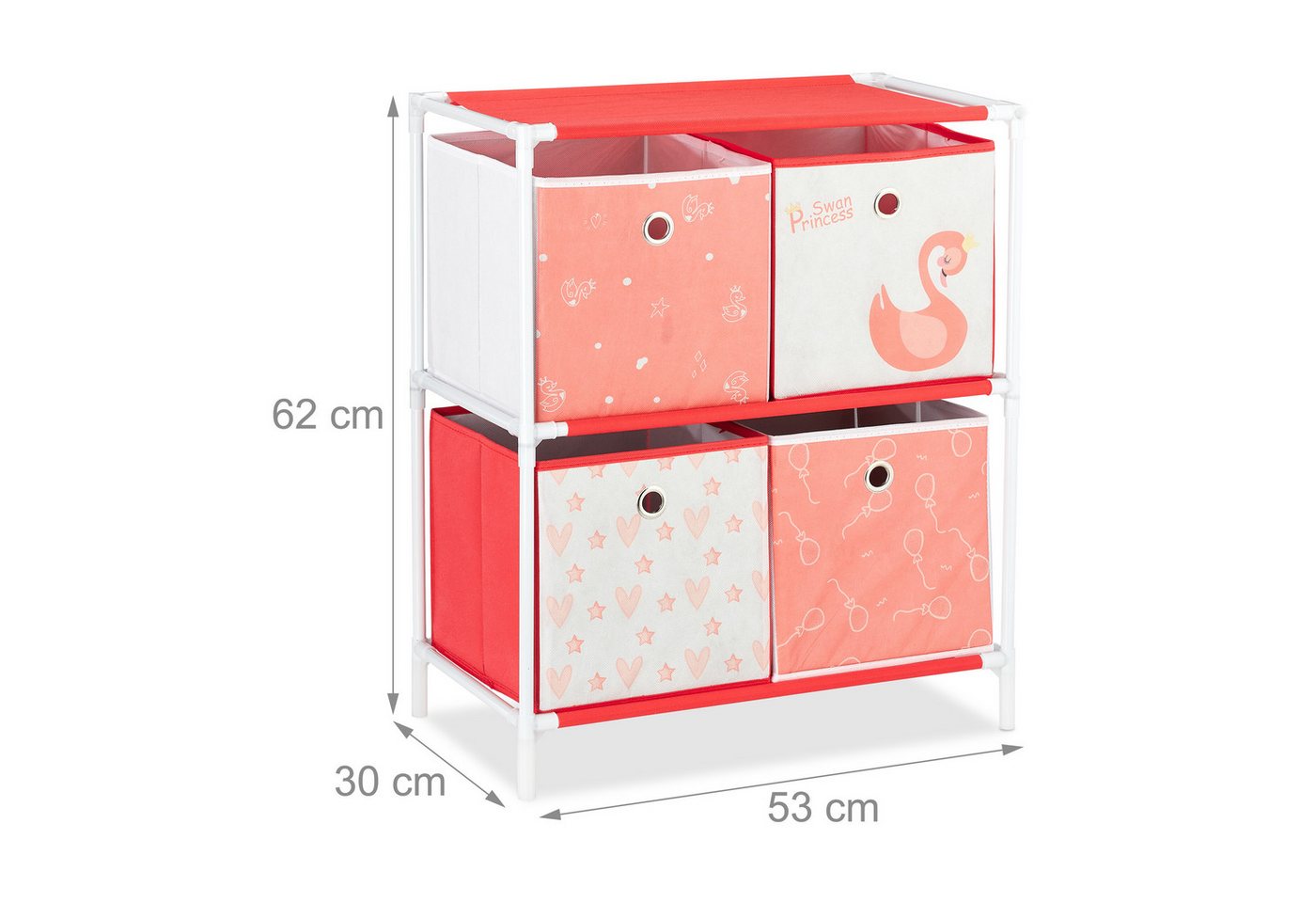 relaxdays Kinderregal Schwan mit Boxen, 4-tlg., 4 – Bild 4 von 5