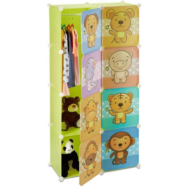 relaxdays Kinderregal Stecksystem, 69-tlg.