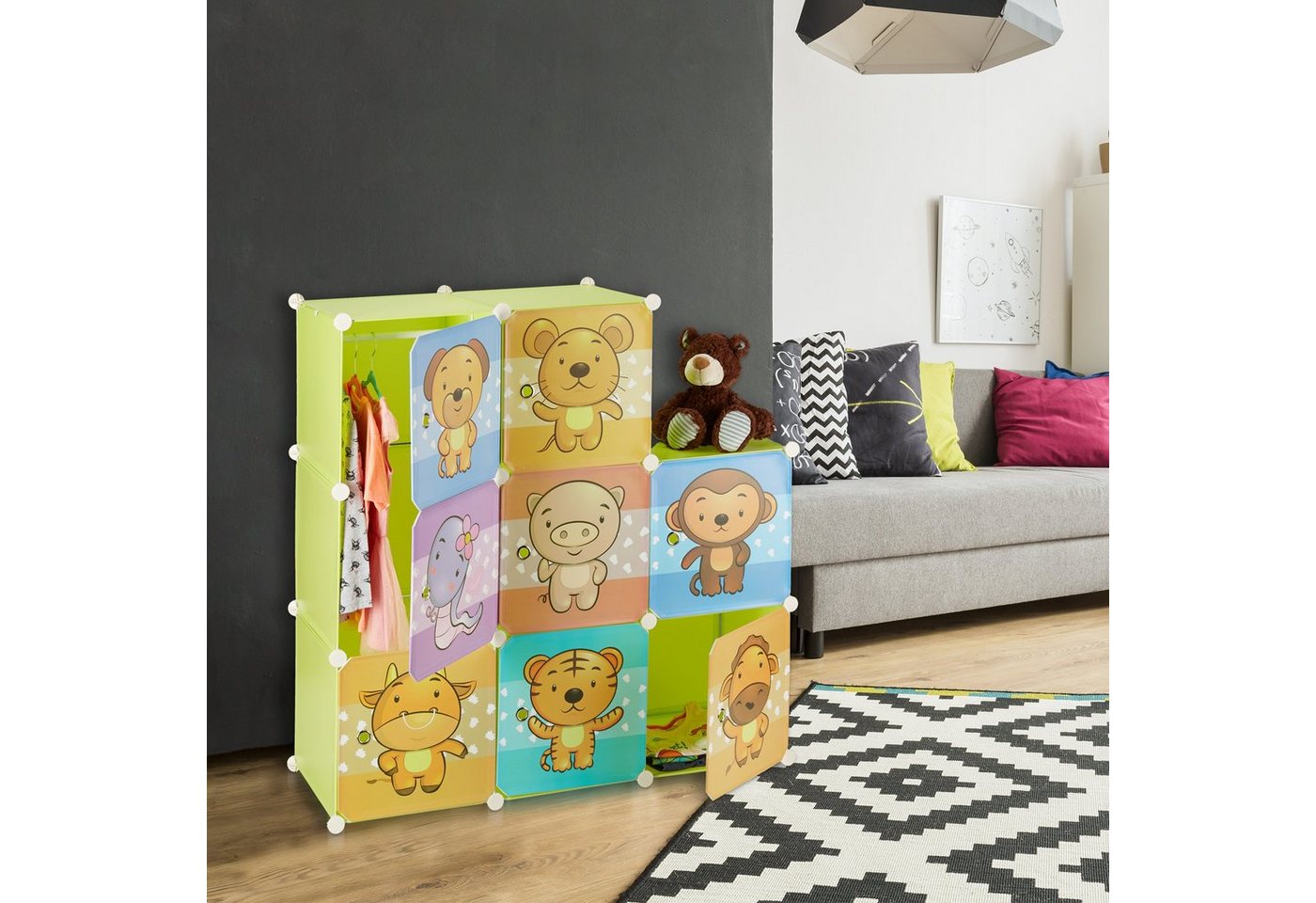 relaxdays Kinderregal Stecksystem, 69-tlg. – Bild 3 von 5