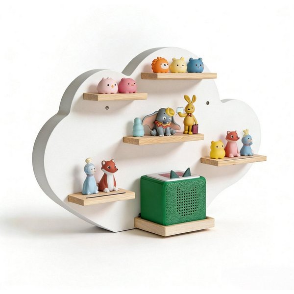 relaxdays Kinderregal Toniebox Regal Wolke, 1-tlg., weiß