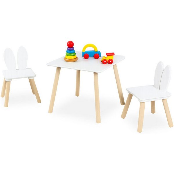 relaxdays Kindersitzgruppe Kaninchenohren, (3-tlg), weiß