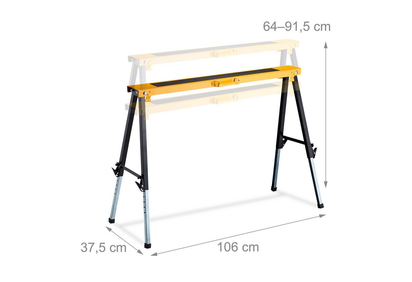 relaxdays Klappbock Arbeitsbock 2er Set höhenverstellbar, 100 kg max. Belastbarkeit, (2-St) – Bild 4 von 5