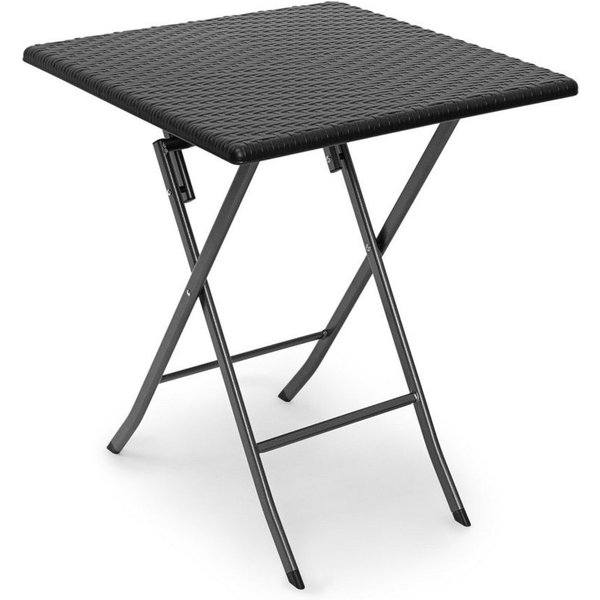 relaxdays Klapptisch Gartentisch klappbar BASTIAN (1-St), Schwarz, Quadratisch