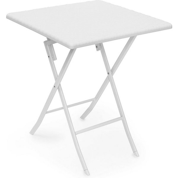relaxdays Klapptisch Gartentisch klappbar BASTIAN (1-St), Weiß, Quadratisch