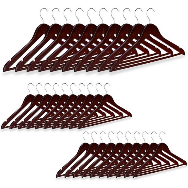 relaxdays Kleiderbügel Holz 30er Set, (30-tlg), braun