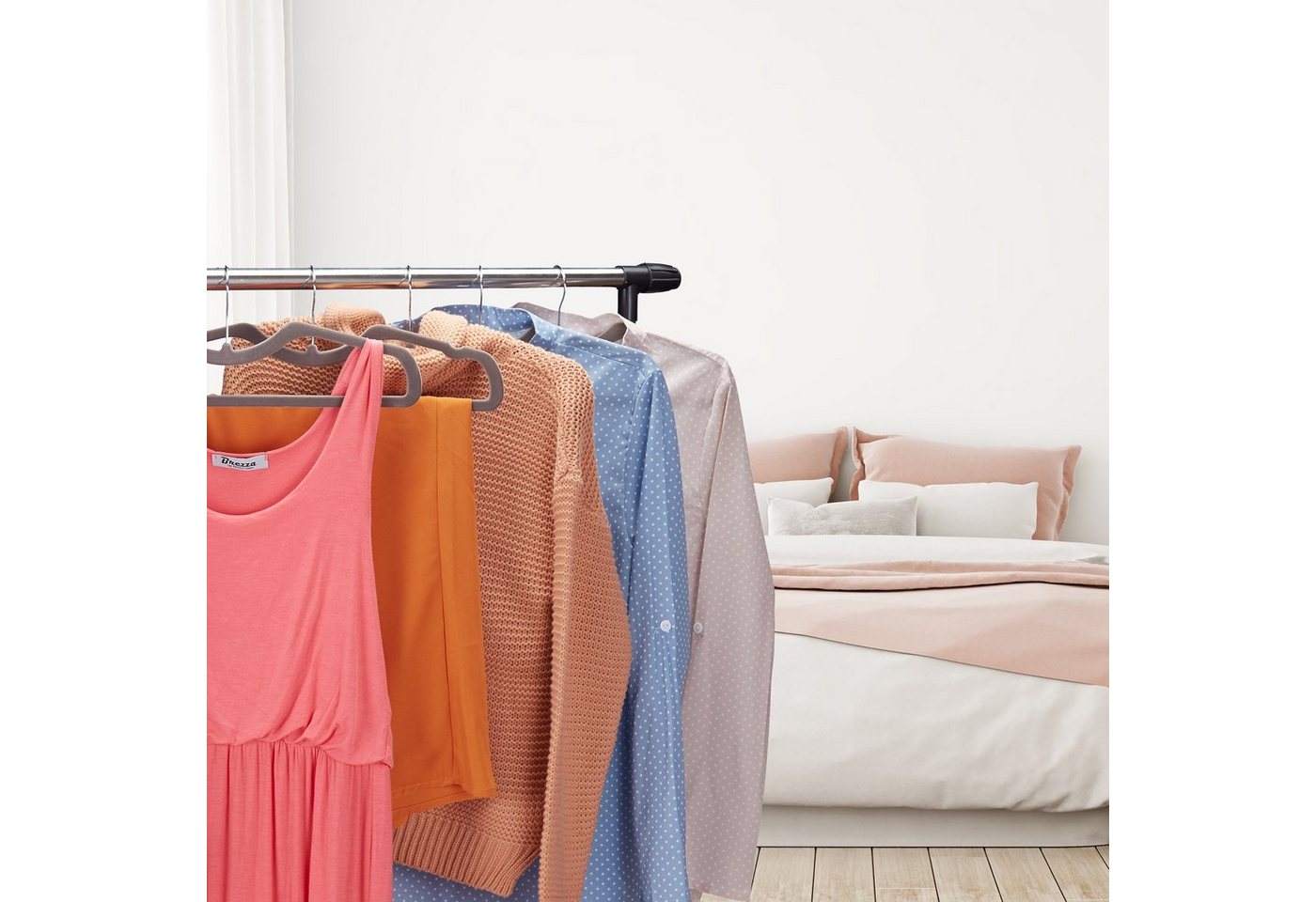 relaxdays Kleiderbügel Samt im 50er Set, (50-tlg), grau – Bild 5 von 5