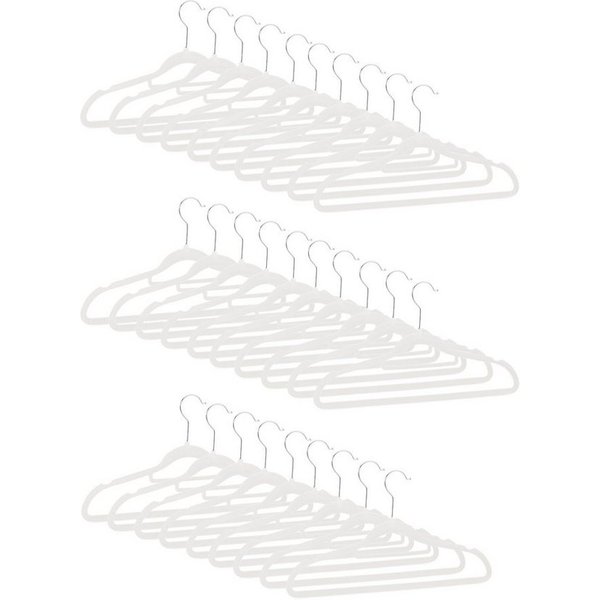 relaxdays Kleiderbügel Samt Kleiderbügel Set, (30-tlg), weiß, 30er-Pack
