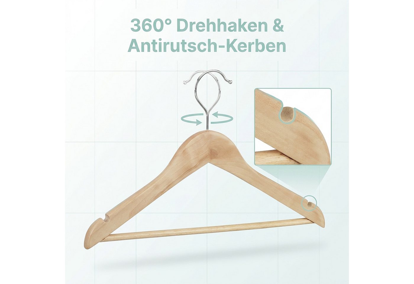 relaxdays Kleiderbügel Set, (48er Set, 48-tlg), 48er Pack – Bild 5 von 5
