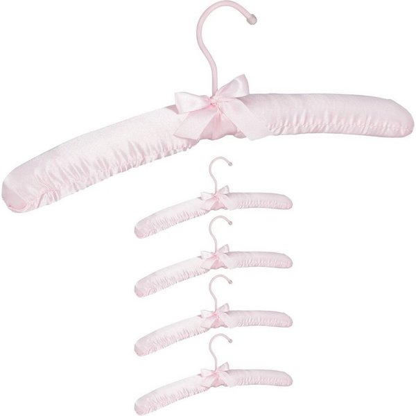 relaxdays Kleiderbügel Set Satin, (5er Set, 5-tlg), Rosa, 5er-Pack