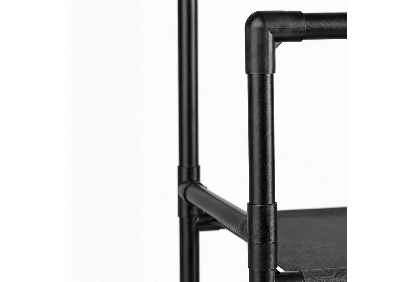 relaxdays Kleiderständer 2 Ablagen Stecksystem, (1 St), schwarz – Bild 5 von 5