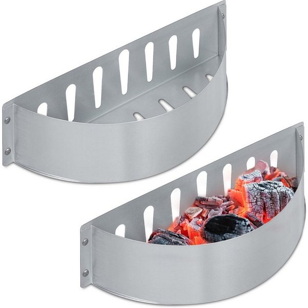 relaxdays Kohlekorb Stahl 2er Set (2-tlg)