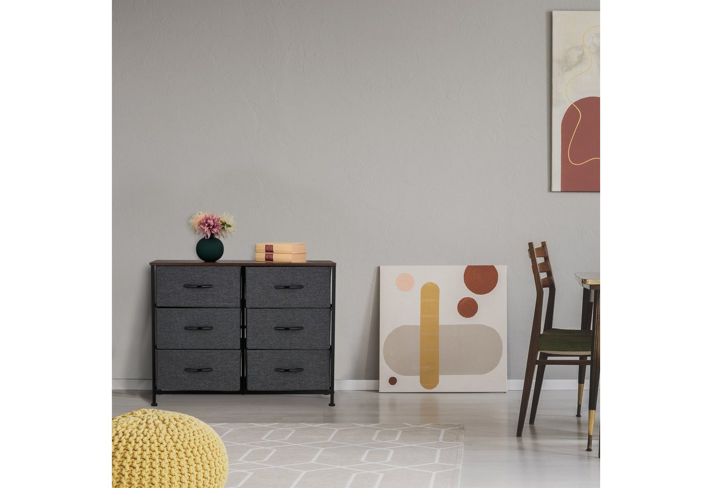 relaxdays Kommode mit 6 Schubladen (6 St) – Bild 2 von 5