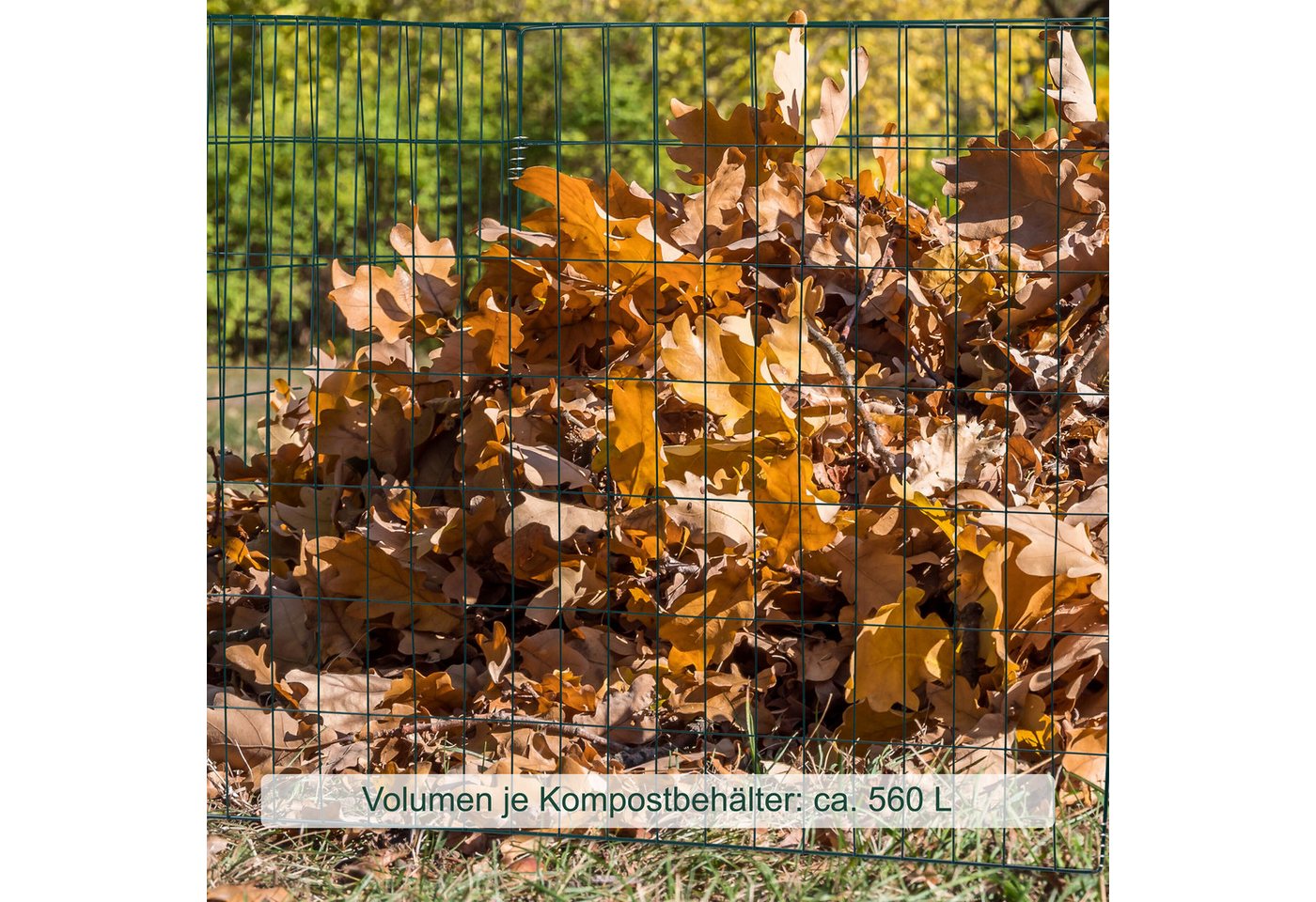 relaxdays Komposter Metall 3er Set, BxTxH: 90x90x70 cm, 560 l, (3 St) – Bild 2 von 5