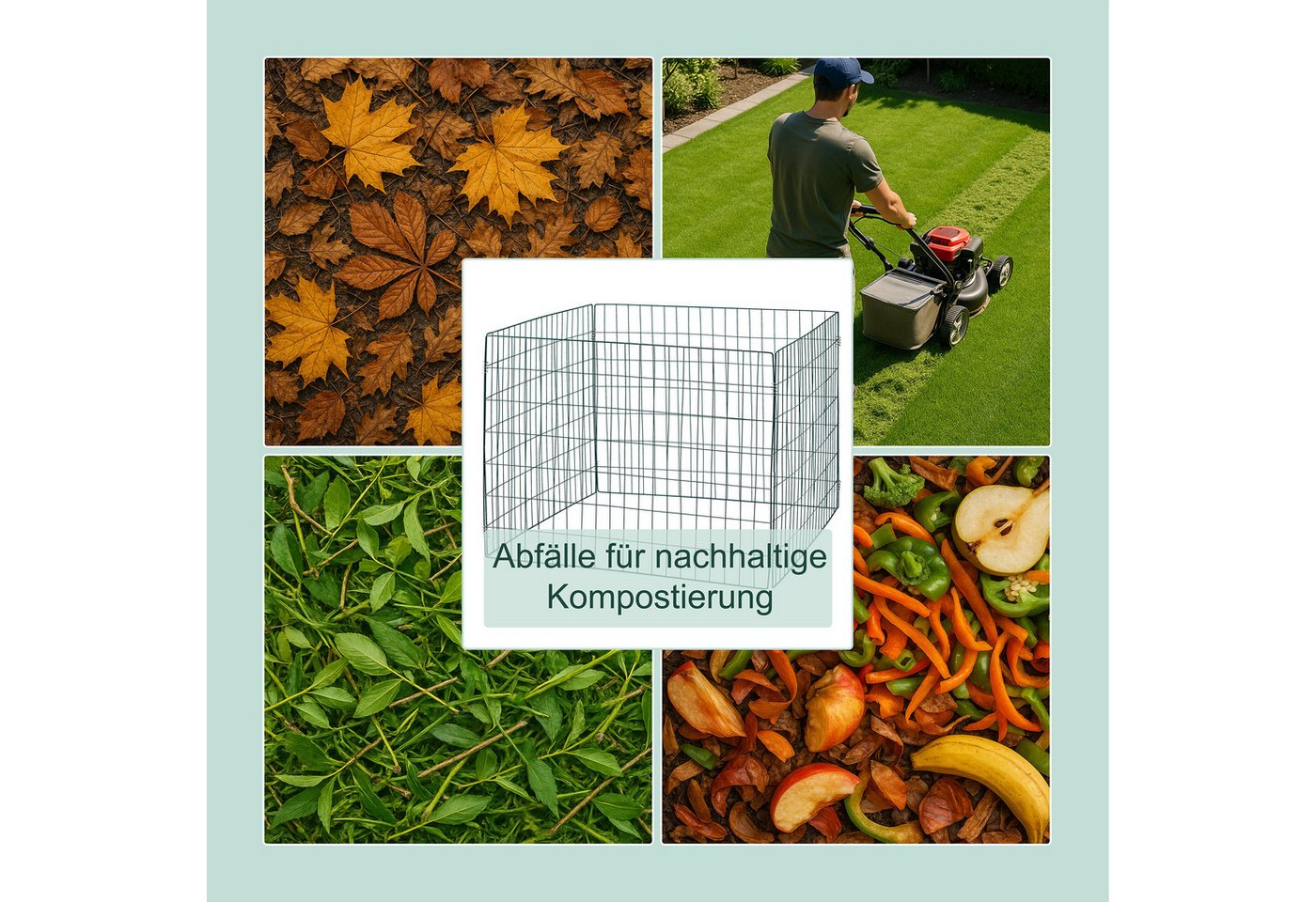 relaxdays Komposter Metall 3er Set, BxTxH: 90x90x70 cm, 560 l, (3 St) – Bild 3 von 5