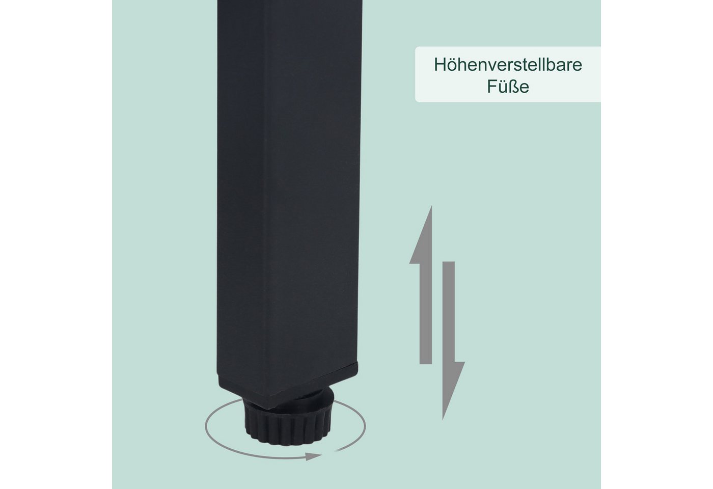 relaxdays Konsolentisch mit 3 Glasablagen (1-St), schwarz – Bild 5 von 5