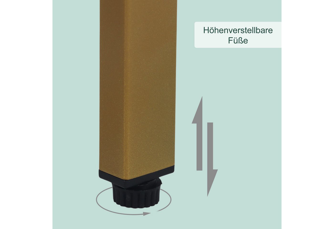 relaxdays Konsolentisch mit 3 Glasablagen (1-St), gold – Bild 5 von 5