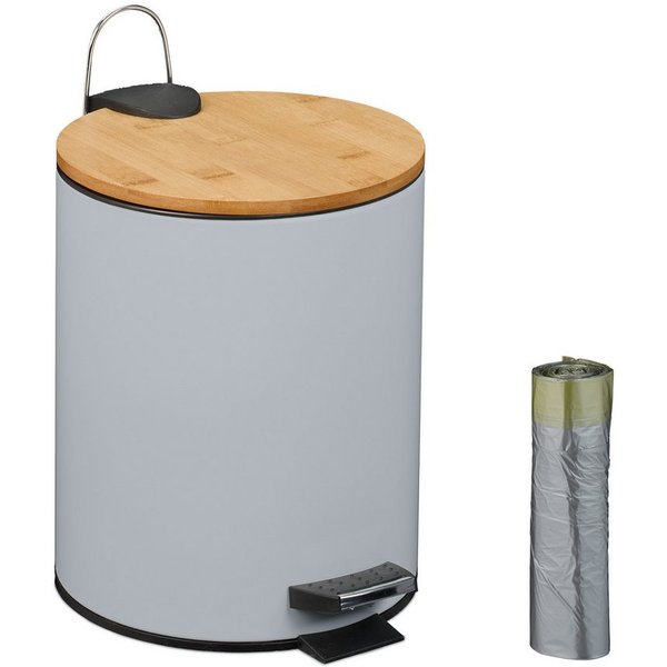 relaxdays Kosmetikeimer 5 Liter, grau