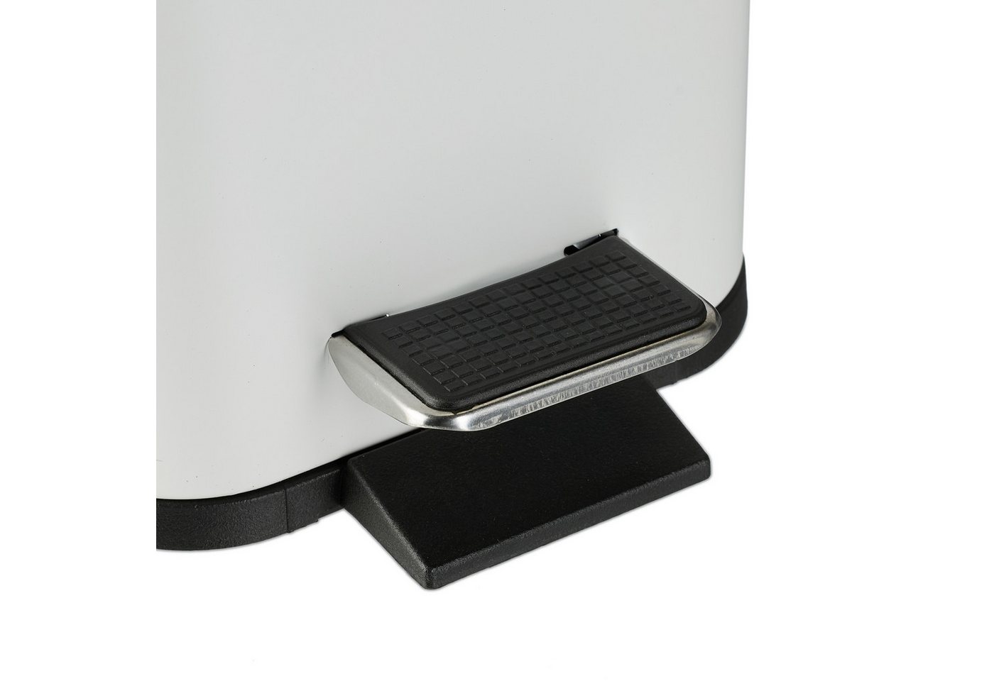 relaxdays Kosmetikeimer Bad Mülleimer 5 l mit Bambusdeckel, weiß – Bild 5 von 5