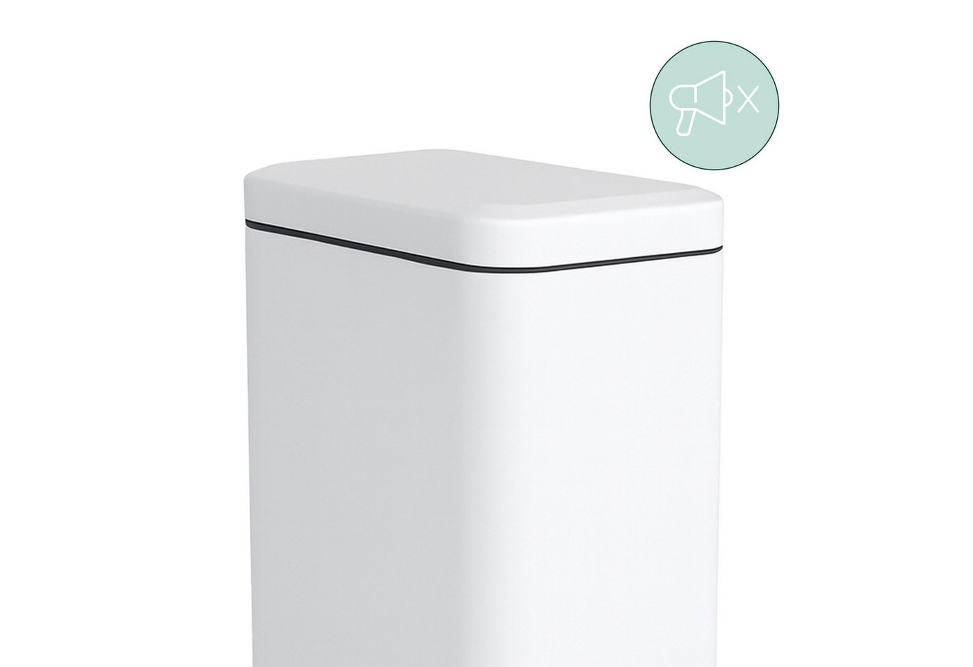 relaxdays Kosmetikeimer Bad Mülleimer 5 l Softclose, weiß – Bild 2 von 5