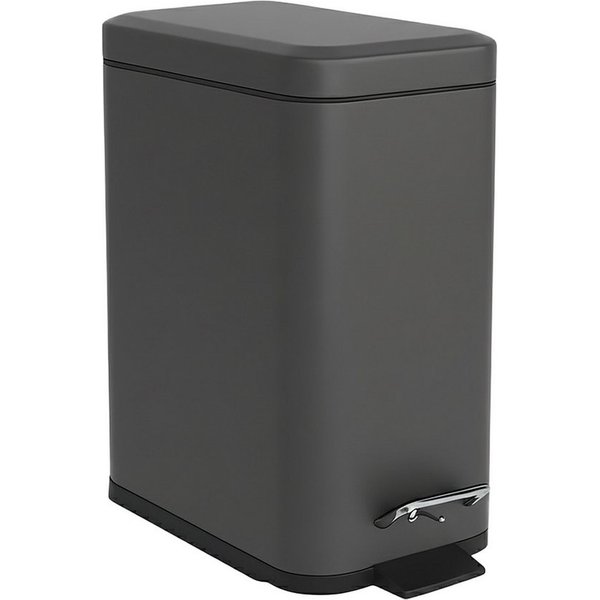 relaxdays Kosmetikeimer Bad Mülleimer 5 l Softclose, Dunkelgrau