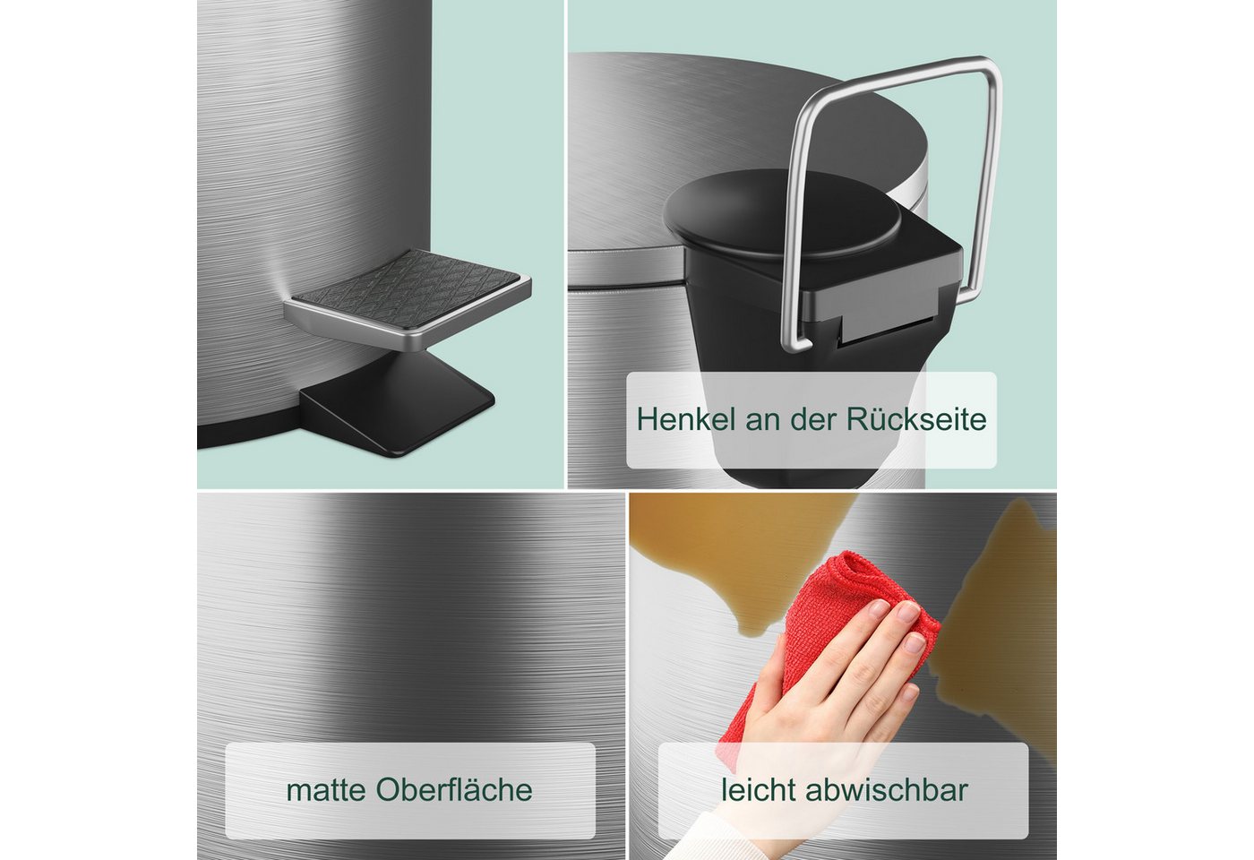 relaxdays Kosmetikeimer Edelstahl 3 Liter – Bild 3 von 5