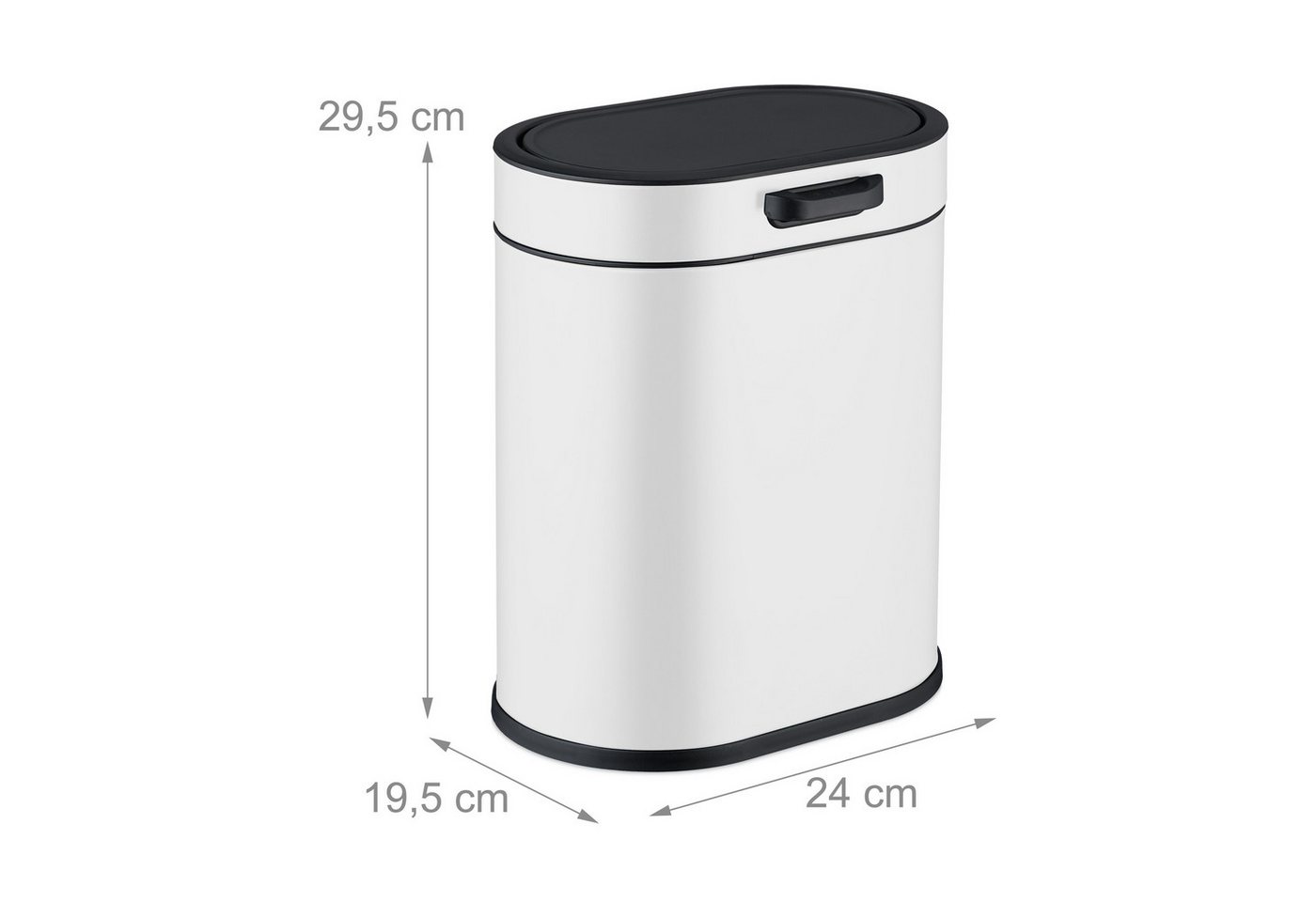 relaxdays Kosmetikeimer Hängender Mülleimer 5 Liter, weiß – Bild 4 von 5