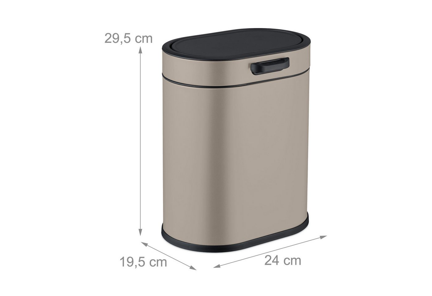 relaxdays Kosmetikeimer Hängender Mülleimer 5 Liter, Beige – Bild 4 von 5