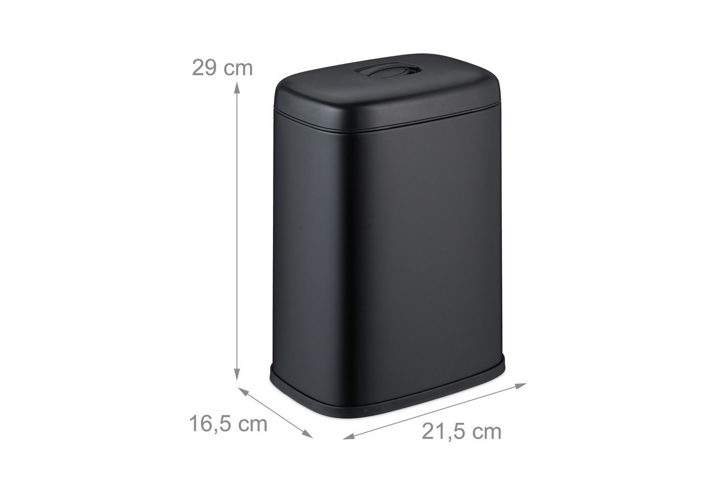 relaxdays Kosmetikeimer Hängender Mülleimer 5 Liter, schwarz – Bild 4 von 5