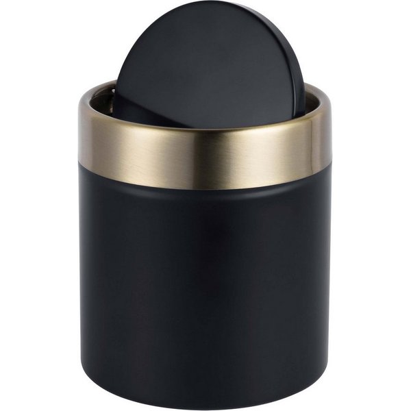 relaxdays Kosmetikeimer Mini Tischmülleimer 1,5 Liter, schwarz