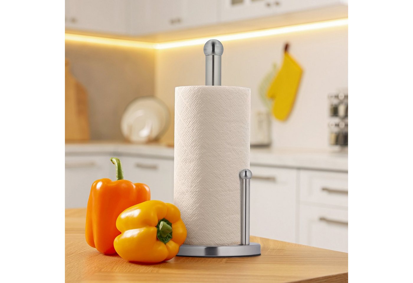 relaxdays Küchenrollenhalter aus Edelstahl, (1-St) – Bild 5 von 5