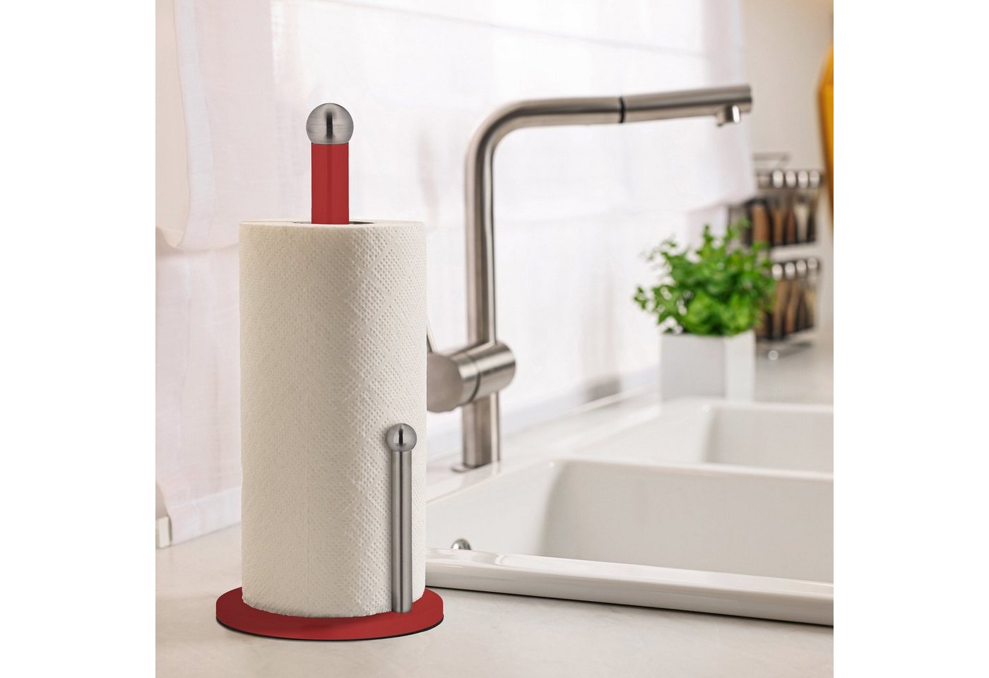 relaxdays Küchenrollenhalter mit Abrollstop, (1-St) – Bild 2 von 5