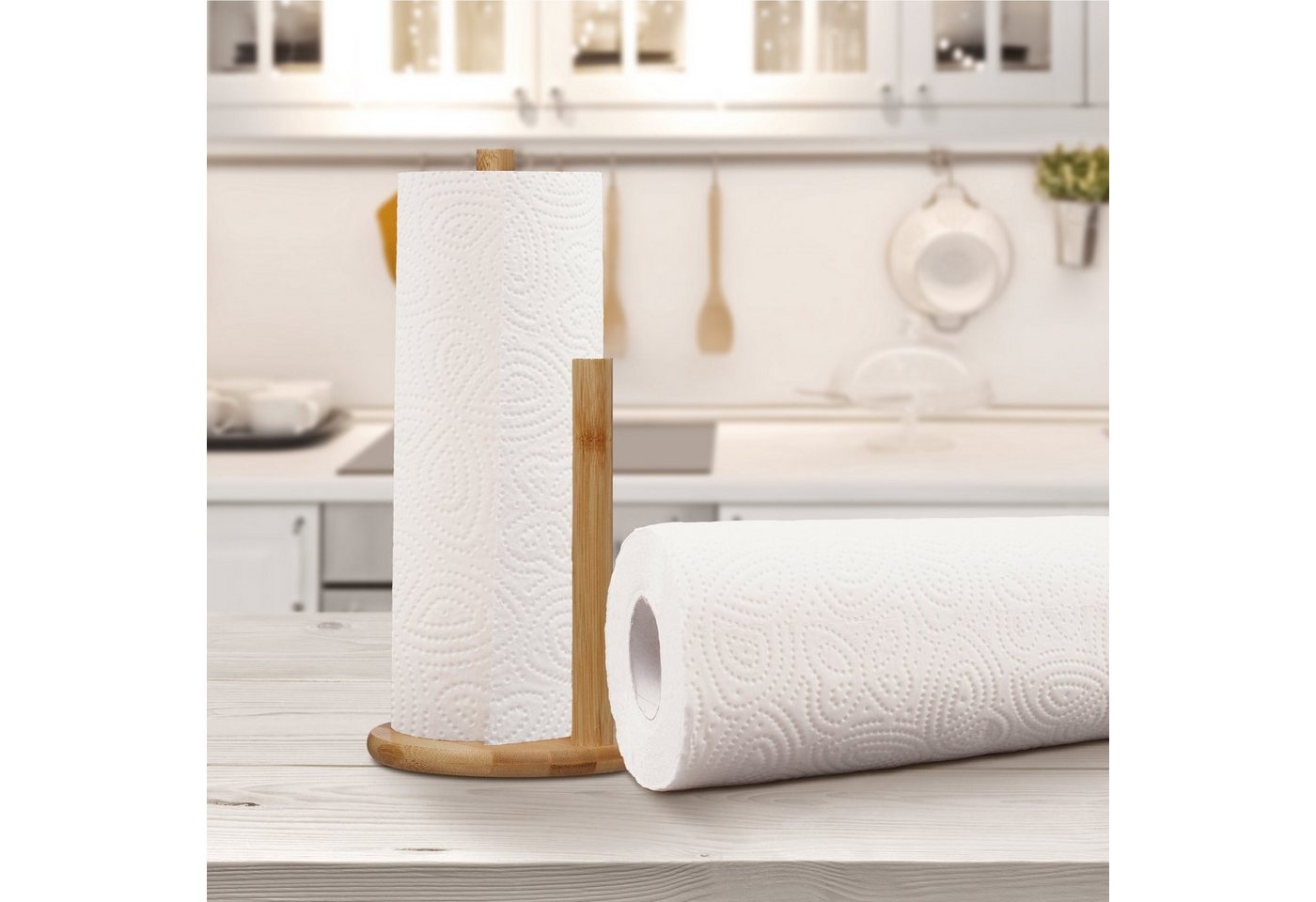 relaxdays Küchenrollenhalter mit Abrollstopp, (1-St) – Bild 2 von 5