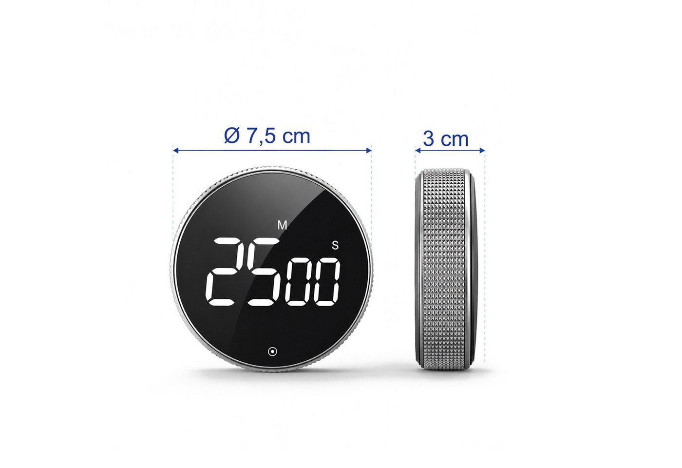 relaxdays Küchentimer Digitaler Küchentimer mit LED-Ziffern silber – Bild 4 von 5