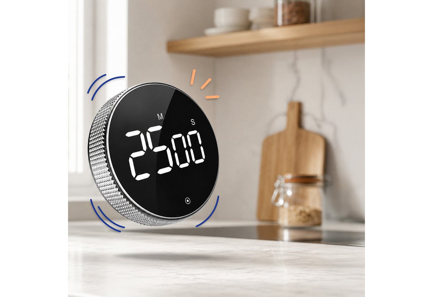 relaxdays Küchentimer Digitaler Küchentimer mit LED-Ziffern silber – Bild 5 von 5