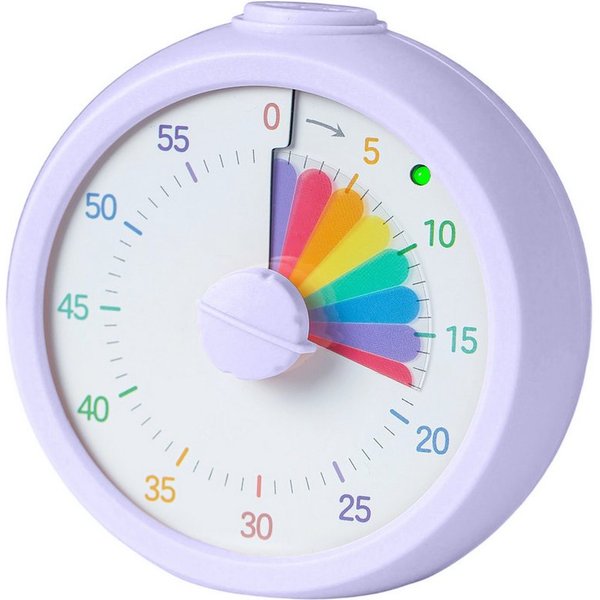 relaxdays Küchentimer Visueller Timer Regenbogen lila