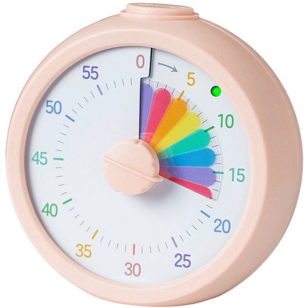 relaxdays Küchentimer Visueller Timer Regenbogen rosa.